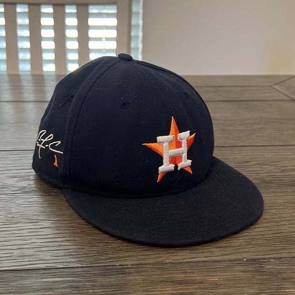 New Era 59 Fifty Fitted Houston Astros Baseball Hat 6 3/4 with Carlos Correa sig - Picture 4 of 10